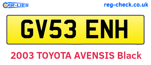 GV53ENH are the vehicle registration plates.