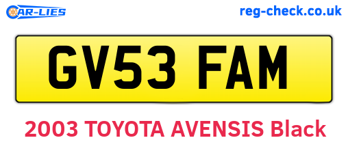 GV53FAM are the vehicle registration plates.