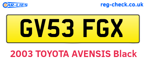 GV53FGX are the vehicle registration plates.