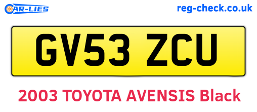GV53ZCU are the vehicle registration plates.