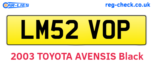 LM52VOP are the vehicle registration plates.