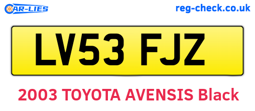 LV53FJZ are the vehicle registration plates.