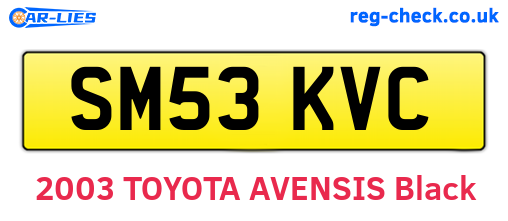 SM53KVC are the vehicle registration plates.