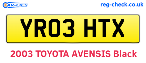 YR03HTX are the vehicle registration plates.