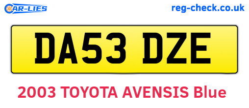 DA53DZE are the vehicle registration plates.
