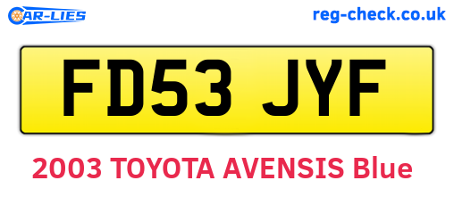 FD53JYF are the vehicle registration plates.
