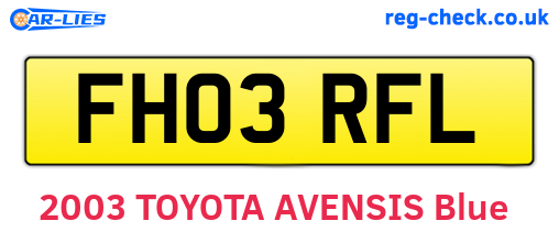 FH03RFL are the vehicle registration plates.