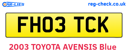 FH03TCK are the vehicle registration plates.