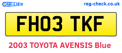 FH03TKF are the vehicle registration plates.