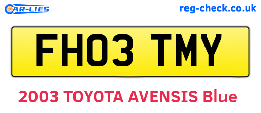 FH03TMY are the vehicle registration plates.