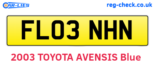 FL03NHN are the vehicle registration plates.