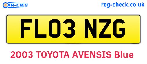 FL03NZG are the vehicle registration plates.