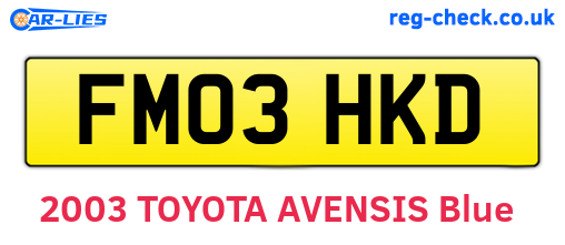 FM03HKD are the vehicle registration plates.