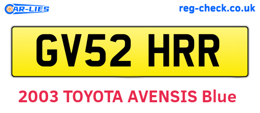 GV52HRR are the vehicle registration plates.