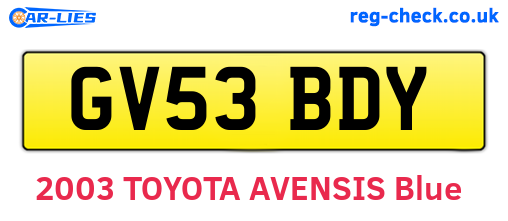 GV53BDY are the vehicle registration plates.