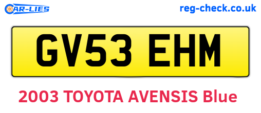 GV53EHM are the vehicle registration plates.