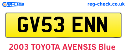 GV53ENN are the vehicle registration plates.