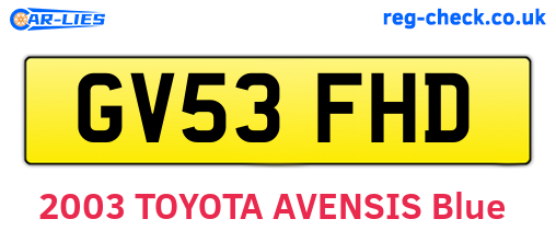 GV53FHD are the vehicle registration plates.