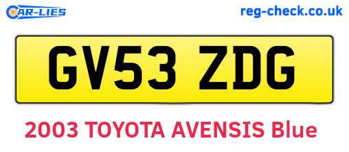 GV53ZDG are the vehicle registration plates.