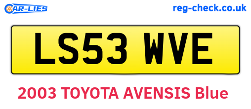 LS53WVE are the vehicle registration plates.