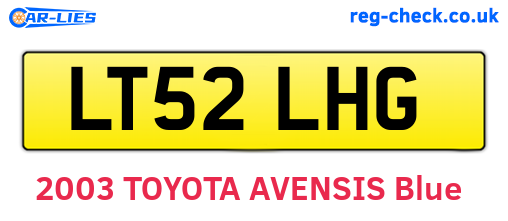 LT52LHG are the vehicle registration plates.