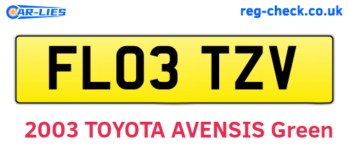FL03TZV are the vehicle registration plates.