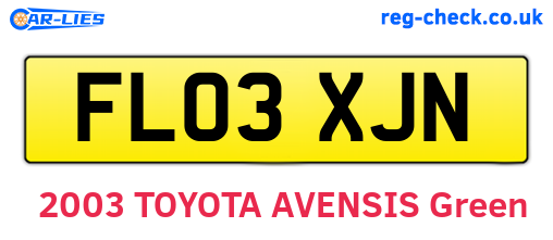FL03XJN are the vehicle registration plates.
