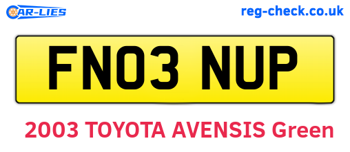 FN03NUP are the vehicle registration plates.