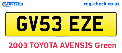 GV53EZE are the vehicle registration plates.