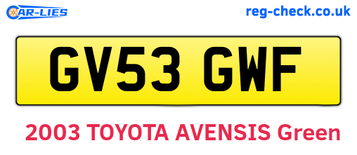 GV53GWF are the vehicle registration plates.
