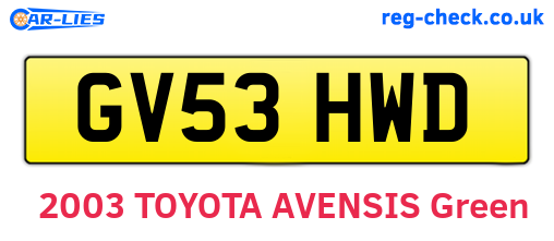 GV53HWD are the vehicle registration plates.