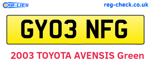 GY03NFG are the vehicle registration plates.