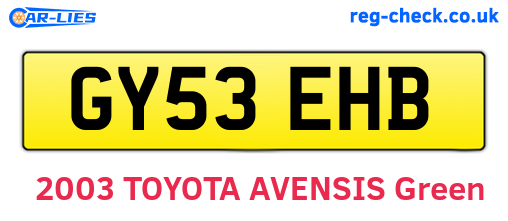 GY53EHB are the vehicle registration plates.