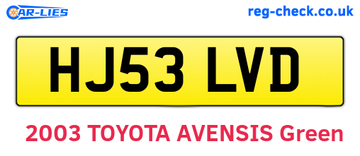 HJ53LVD are the vehicle registration plates.