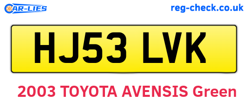 HJ53LVK are the vehicle registration plates.