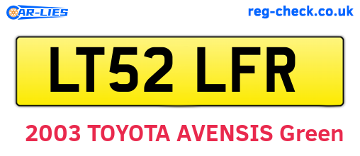 LT52LFR are the vehicle registration plates.