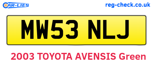 MW53NLJ are the vehicle registration plates.