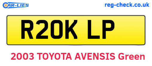 R20KLP are the vehicle registration plates.
