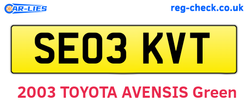 SE03KVT are the vehicle registration plates.