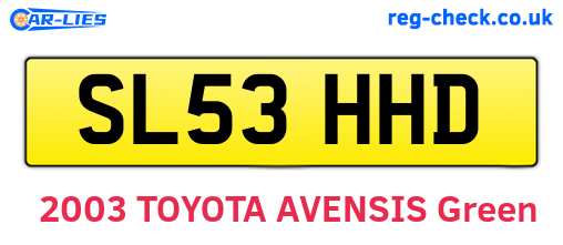 SL53HHD are the vehicle registration plates.