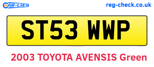 ST53WWP are the vehicle registration plates.