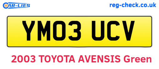 YM03UCV are the vehicle registration plates.