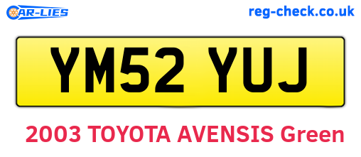 YM52YUJ are the vehicle registration plates.