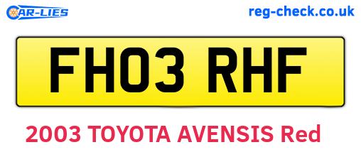 FH03RHF are the vehicle registration plates.