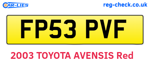 FP53PVF are the vehicle registration plates.
