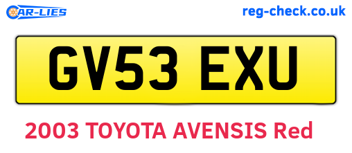 GV53EXU are the vehicle registration plates.