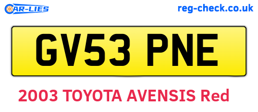 GV53PNE are the vehicle registration plates.