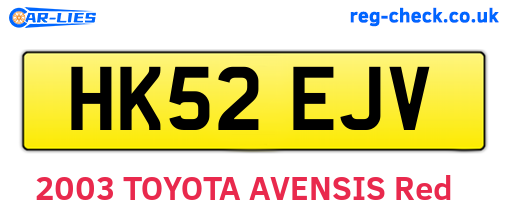 HK52EJV are the vehicle registration plates.