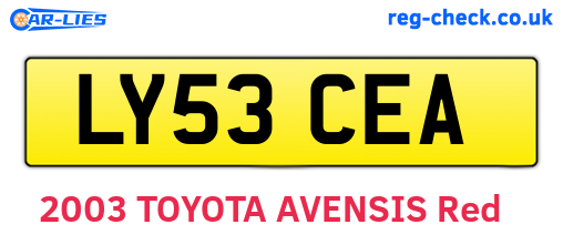 LY53CEA are the vehicle registration plates.