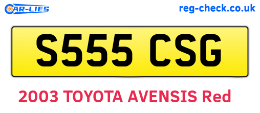 S555CSG are the vehicle registration plates.